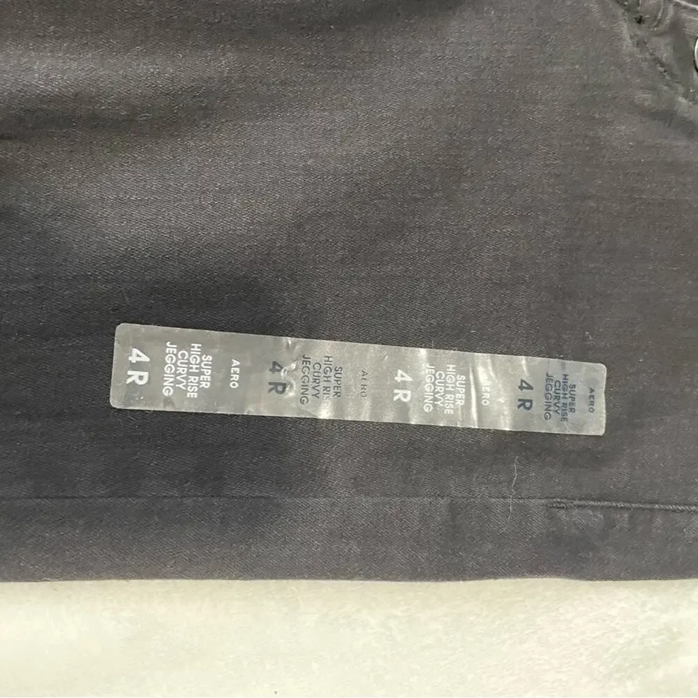 Aeropostale super high rise curvy jegging size 4 black denim souped stretch NWT